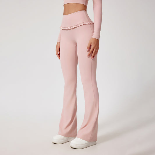 Wavy Cute Ruffle Flared Leggings